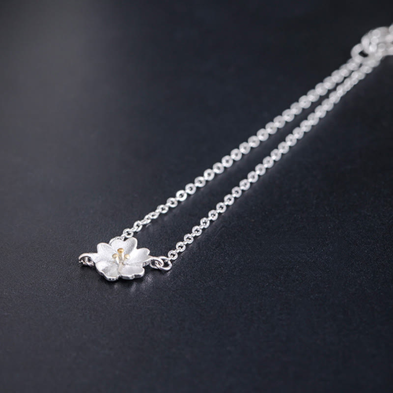 Buddha Stones925スターリングシルバー 桜の祝福チェーンブレスレット