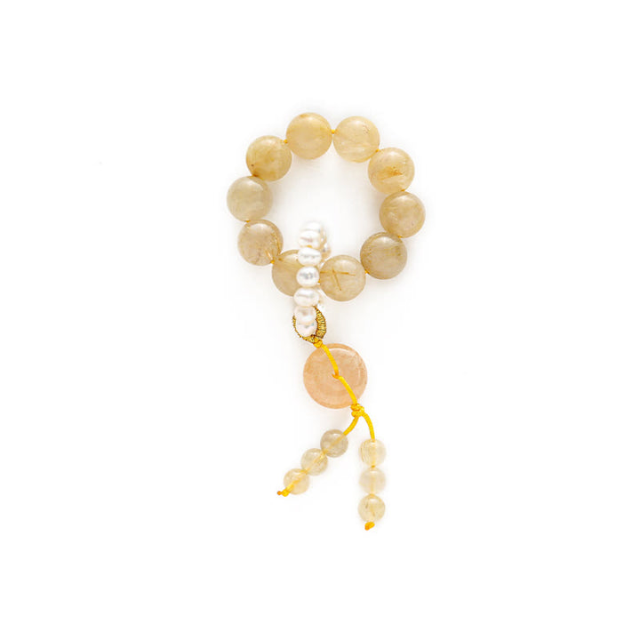 Buddha Stonesシトリン 平和バックル 繁栄と幸福 手首用Mala