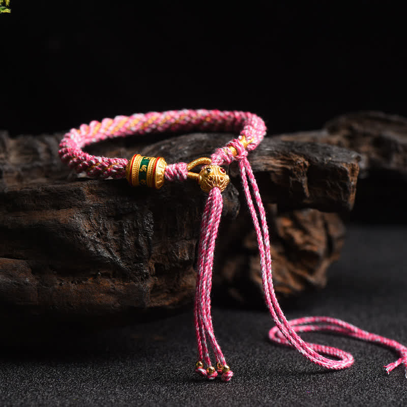 Buddha Stonesチベット 手作り 幸運 祈りの輪 ビーズ チャーム 織り カラフル ストリング ブレスレット