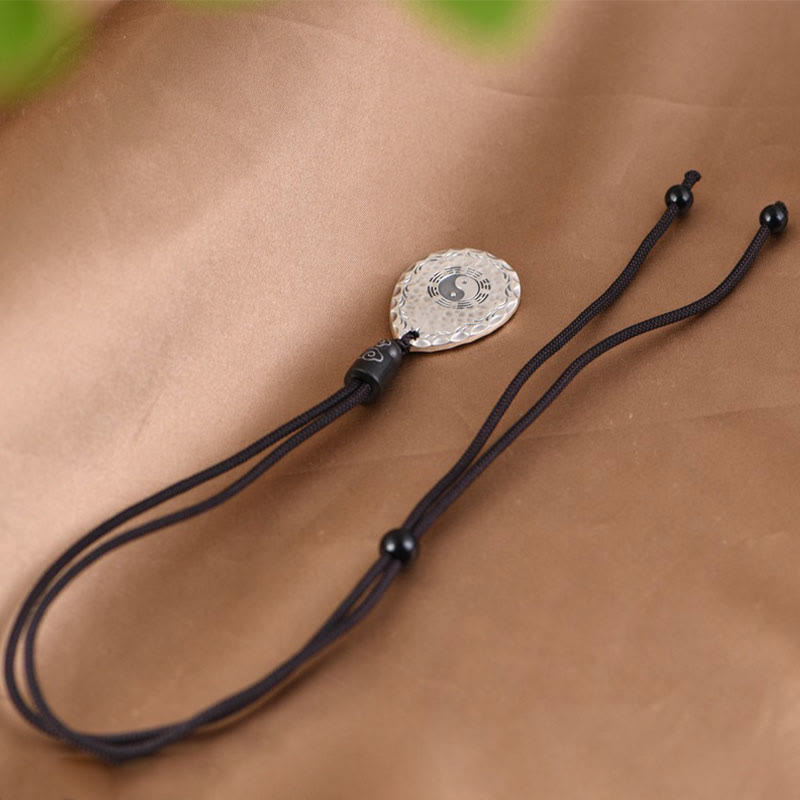 Buddha Stonesヴィンテージ 999 スターリングシルバー 陰陽 八卦 ウォータードロップデザイン バランス ハーモニー ネックレス ペンダント - image 6