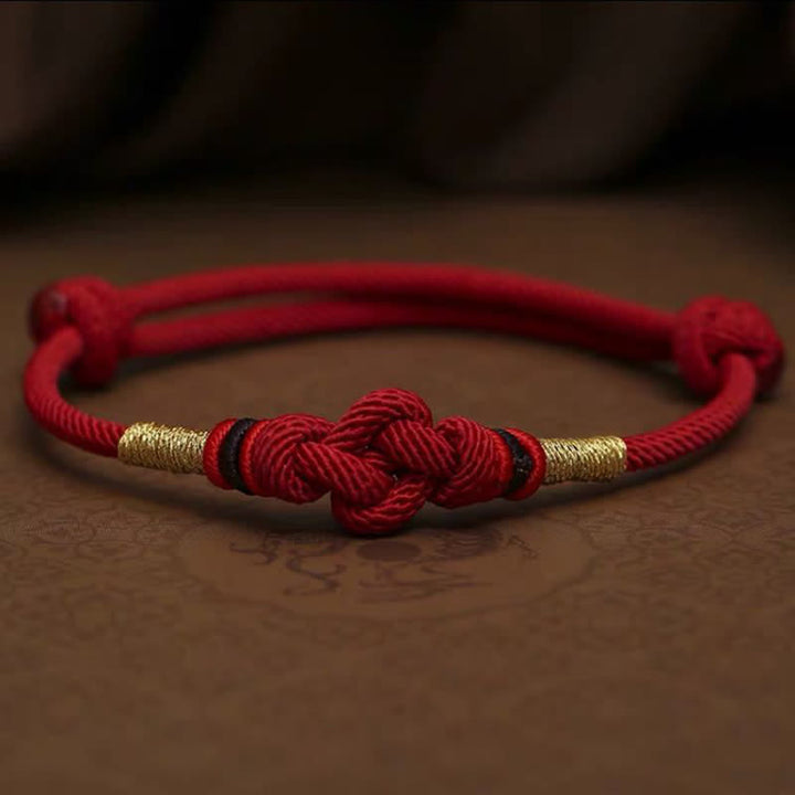 Buddha Stones 赤い糸 カップルブレスレット 翡翠入り 開運 編み紐 ペアアクセサリー
