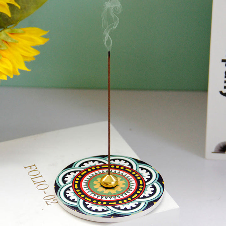 Buddha Stonesカラフル模様 陶器 祝福スティック 香炉
