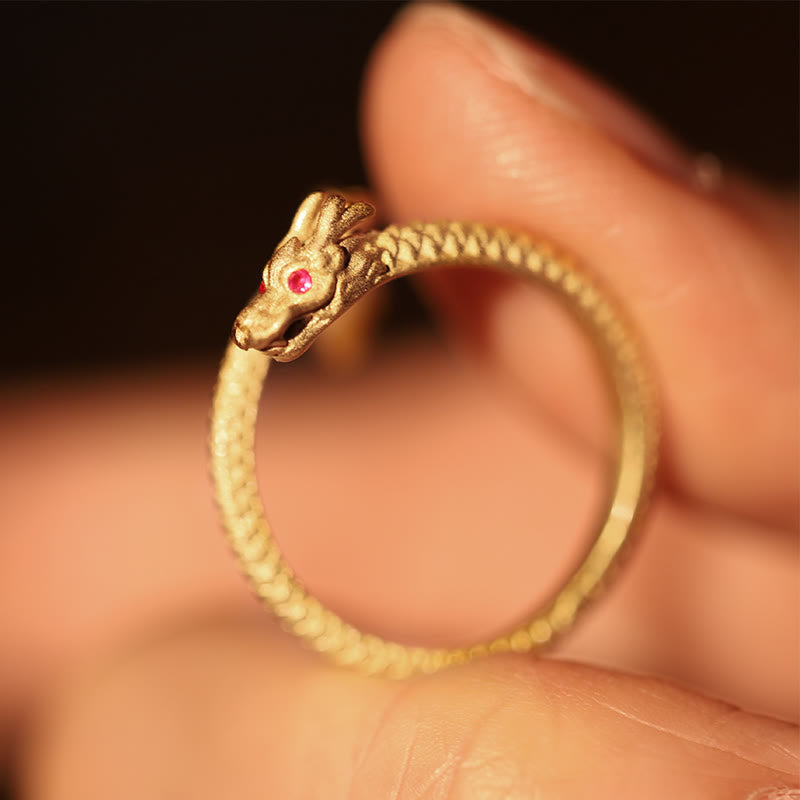 Buddha Stones925スターリングシルバー ヴィンテージ 龍年 幸運 保護 強さ 調節可能リング - image 7