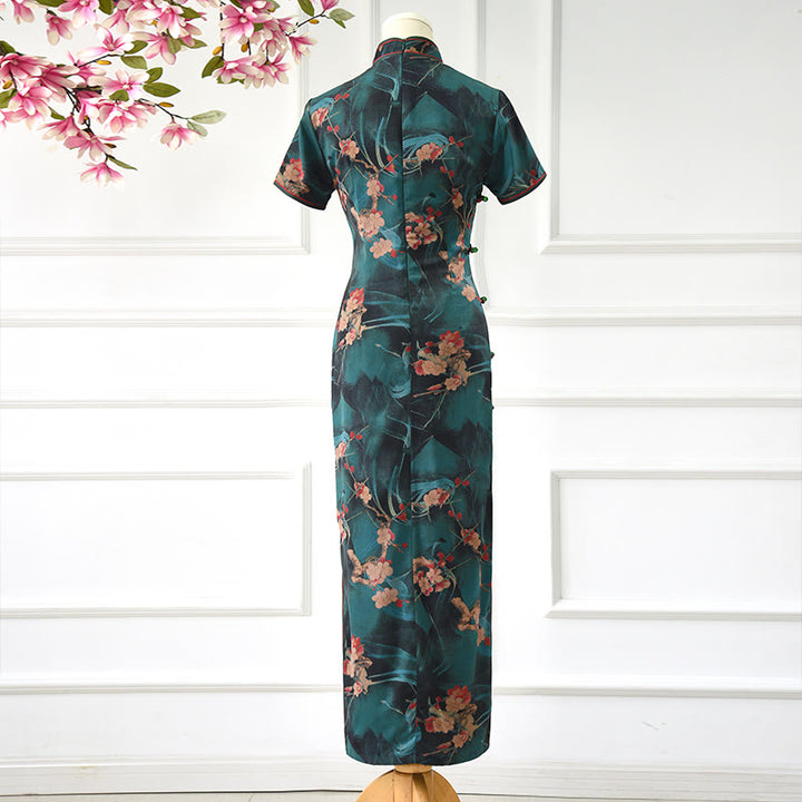 Buddha Stonesヴィンテージピンクの花柄チャイナドレスレディースチーパオドレス - image 3