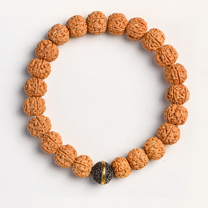 Buddha Stonesチベット ルドラークシャ 菩提樹 富と縁起のブレスレット