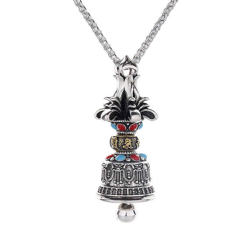 Buddha Stonesチベットオーム・マニ・パドメ・フムドルジェ金剛鐘強度ネックレスペンダント - image 4
