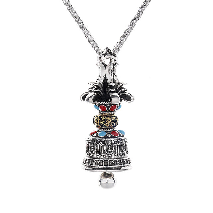 Buddha Stonesチベットオーム・マニ・パドメ・フムドルジェ金剛鐘強度ネックレスペンダント - image 4