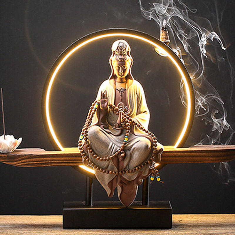 Buddha Stones仏陀 観音 陶器 蓮 リラクゼーション 香炉 装飾