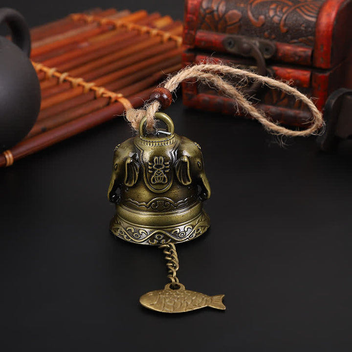 Buddha Stones風水 仏像 鯉 龍 象 風鈴 ベル 幸運 壁掛け 装飾