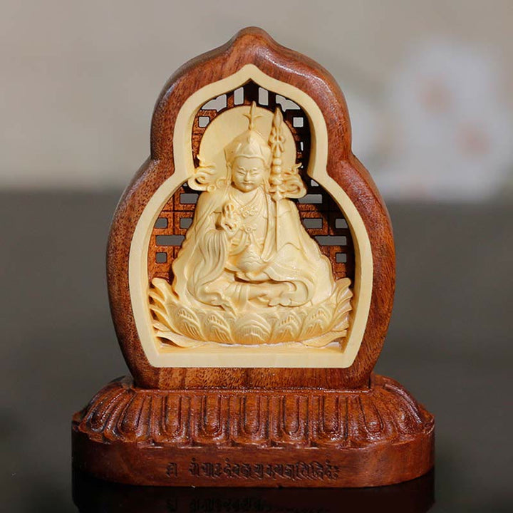 Buddha Stonesグル リンポチェ 仏陀 パドマサンバヴァン セレニティ 木彫り像 置物 装飾