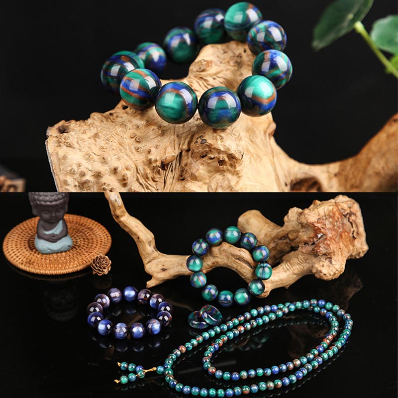 Buddha Stonesカラフル シーウィローMalaポジティブ ブレスレット リング