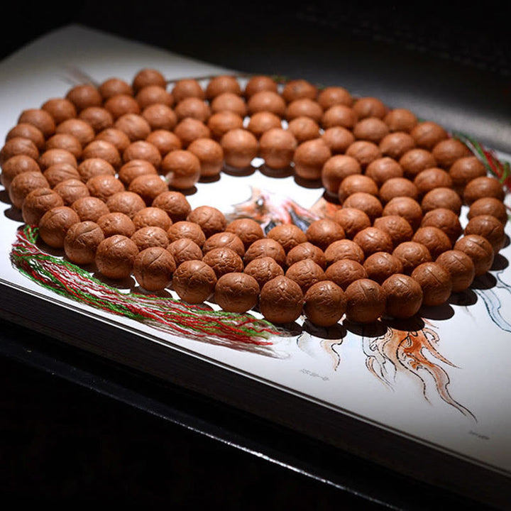 Buddha Stones108 個入りMalaネパール 菩提樹 幸運 富 タッセルブレスレット