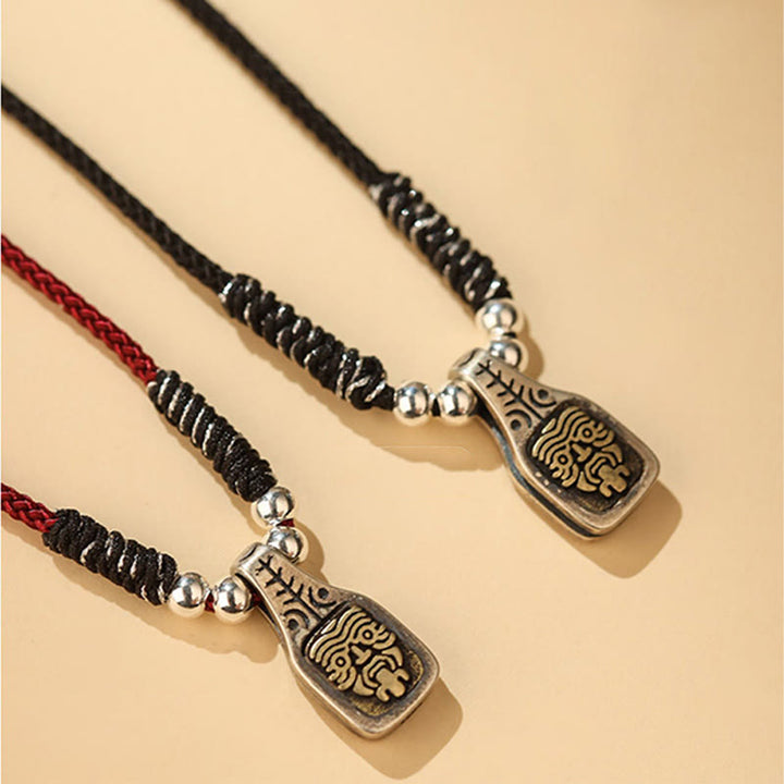 Buddha Stonesチベット 925 スターリングシルバー ザキラム 富の女神 守護 ロープネックレス ペンダント