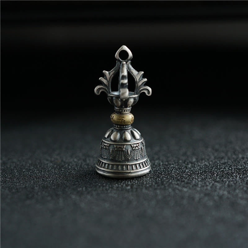 Buddha Stonesチベット 925 スターリングシルバーOm Mani Padme Humジェベル ヴァジュラ 彫刻 悟りのペンダント 吊り下げ装飾