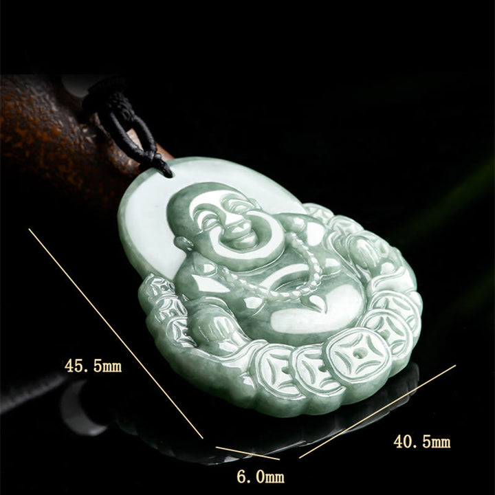 Buddha Stones笑う仏陀 天然翡翠 銅貨 豊穣のネックレスペンダント - image 8