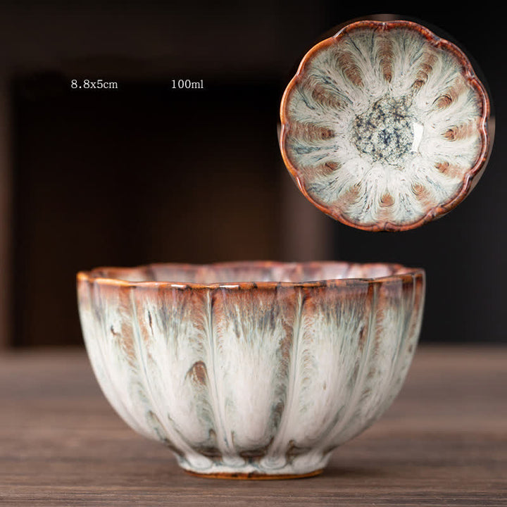 Buddha Stones桃の花模様 陶器 ティーカップ 花 ティーカップ