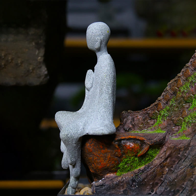 Buddha Stones瞑想 仏陀 僧侶 静寂 家の装飾