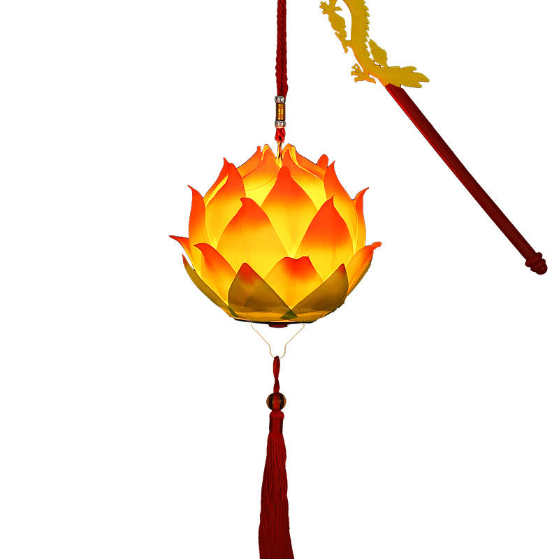 Buddha StonesDIY蓮の花ドラゴンランタンタッセルランプ装飾