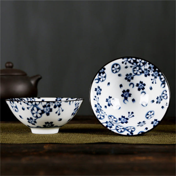 Buddha Stones、花、フーキャラクター、山、蓮、桜、陶器のティーカップ、カンフーティーカップ