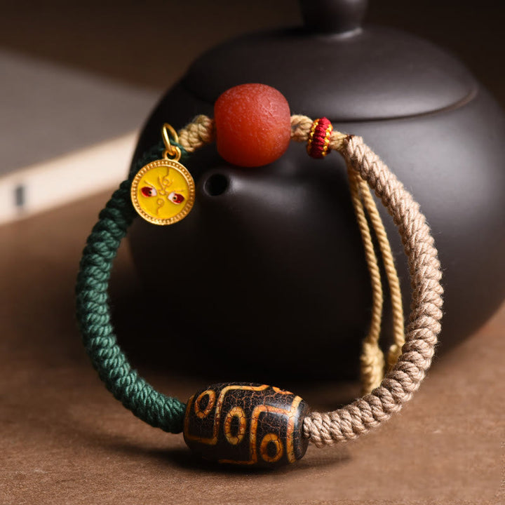 Buddha Stones手作りチベット九眼ビーズ富ロープブレスレット