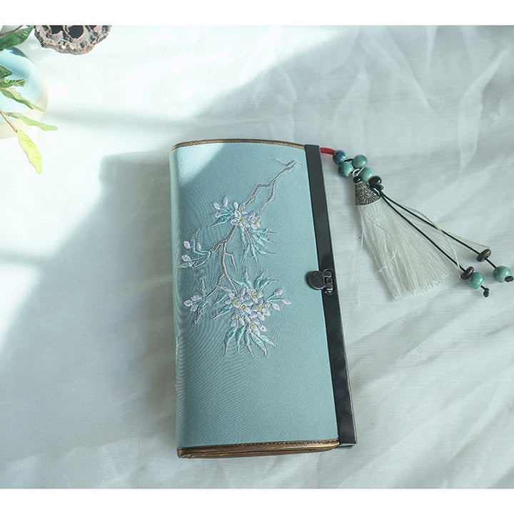 Buddha Stonesの花、梅、桃の花、竹の両面刺繍、大容量のキャッシュホルダーウォレット、ショッピングバッグ - image 15