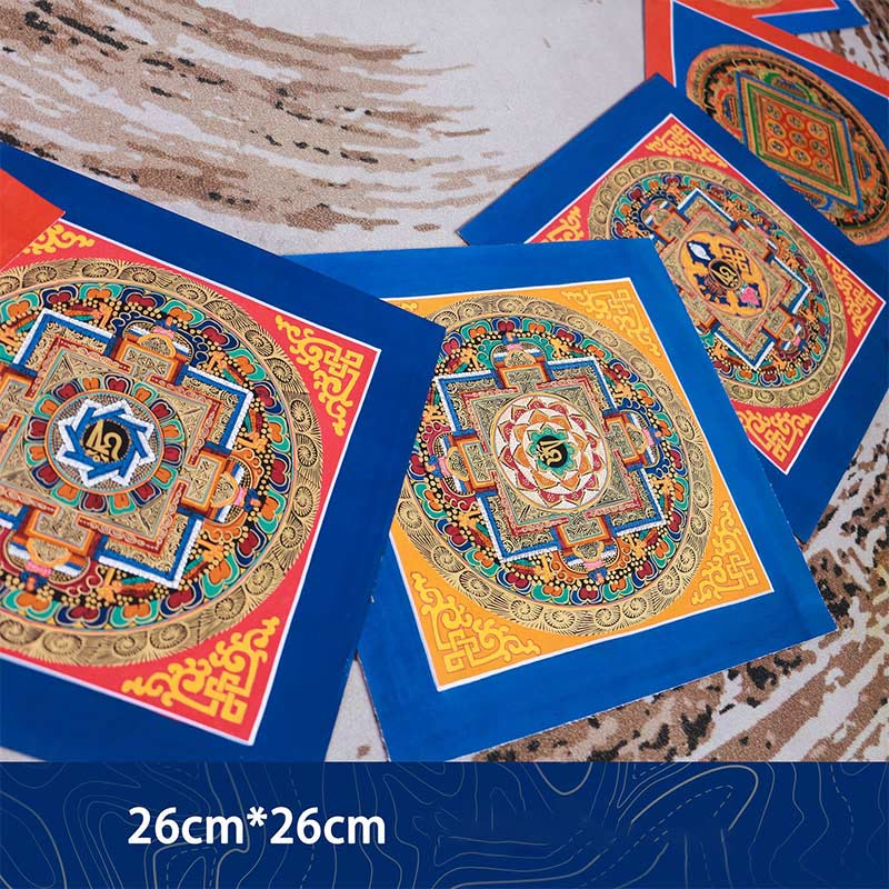 Buddha Stonesチベット 手作りタンカ 祝福の絵画 タンカ ブラインドボックス ランダムカラーパターン