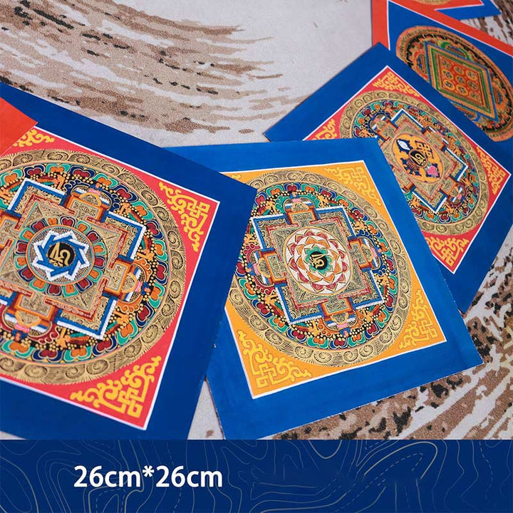 Buddha Stonesチベット 手作りタンカ 祝福の絵画 タンカ ブラインドボックス ランダムカラーパターン