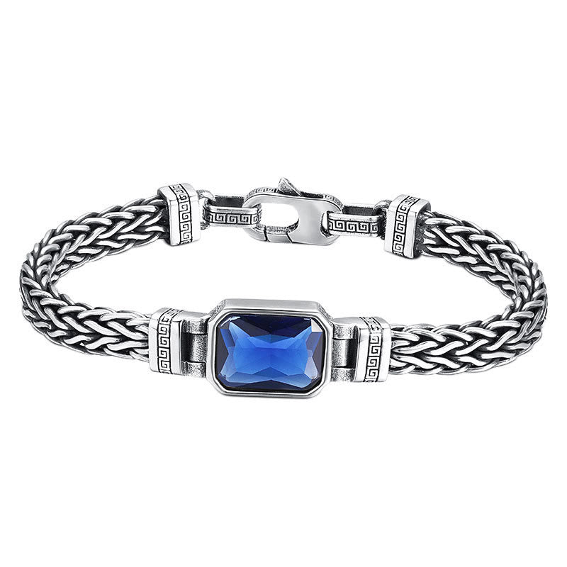 Buddha Stonesレトロブルーアクリル ドラゴンキール編みデザイン ヒーリング ウェルスバックルブレスレット