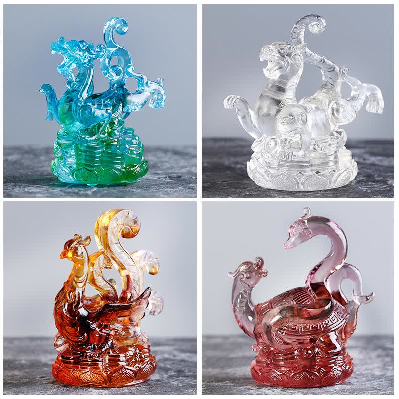Buddha Stones風水 四大シンボル 青龍 ハンドメイド 琉璃クリスタルアート作品 ホームオフィス装飾