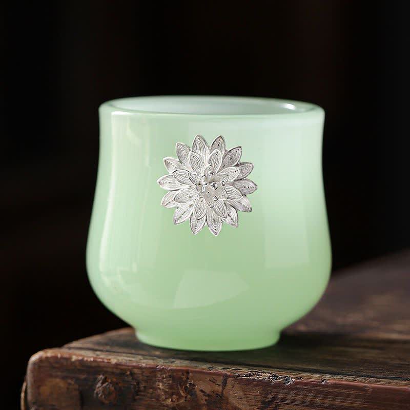 Buddha Stones蓮 龍 鳳凰 花 陶器 ティーカップ ティーカップ