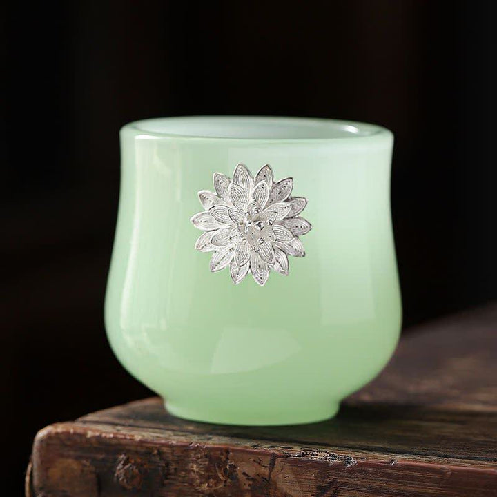 Buddha Stones蓮 龍 鳳凰 花 陶器 ティーカップ ティーカップ