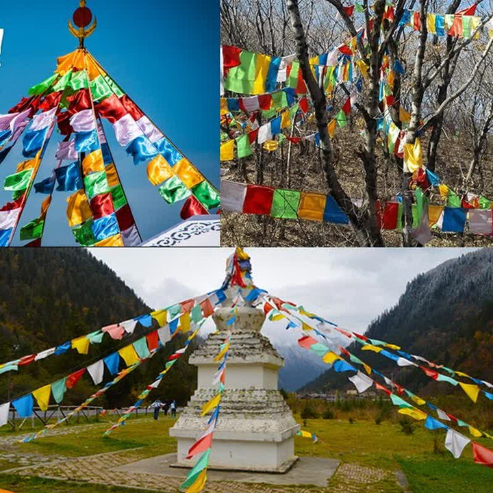 Buddha Stones チベット五色風馬幸せ縁起屋外祈祷旗 - image 17