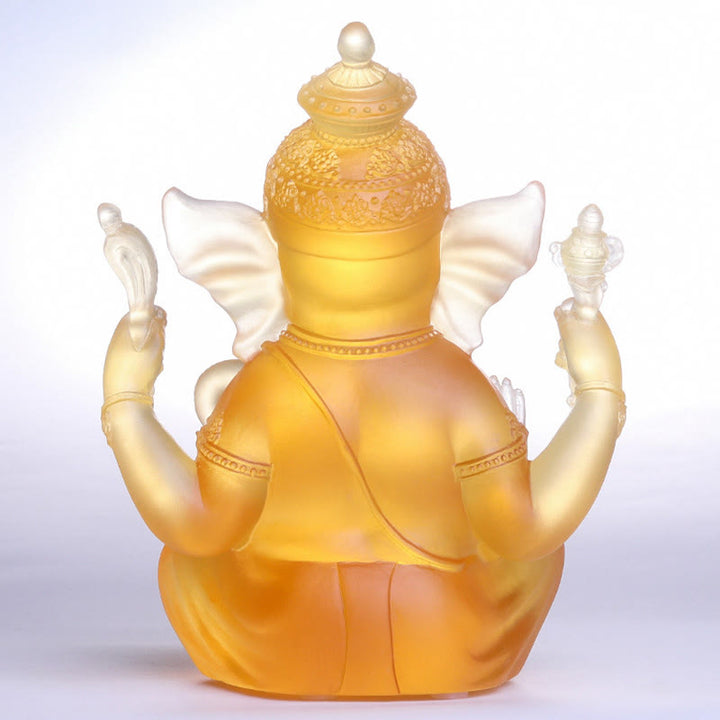 Buddha Stones手作り ガネーシャ ガンパティ 象の置物 リュウリ クリスタル アートピース 守護像 家の装飾