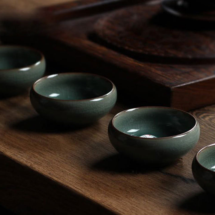 Buddha Stonesカラフルな鯉の陶器ティーカップ カンフーティーカップボウル