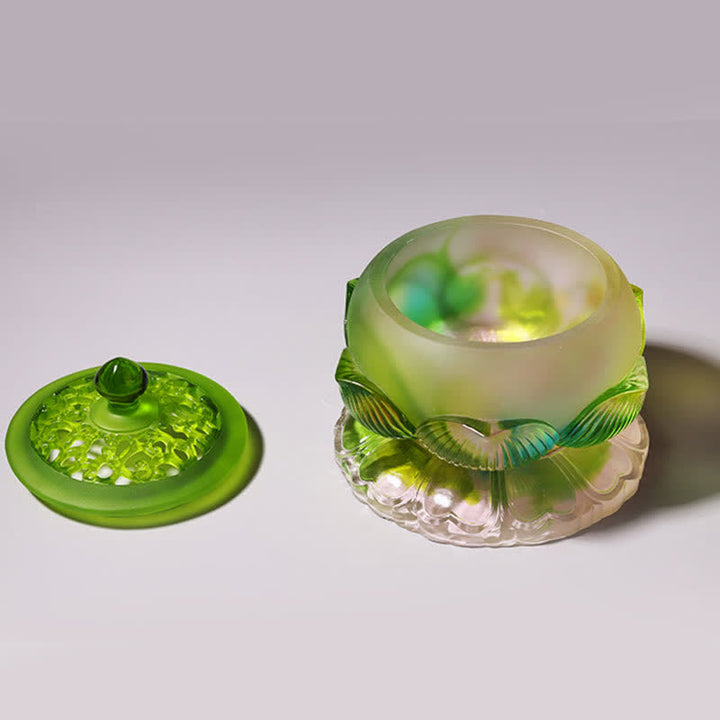 風水蓮手作りLiuliクリスタルアートピースホームオフィスの装飾品