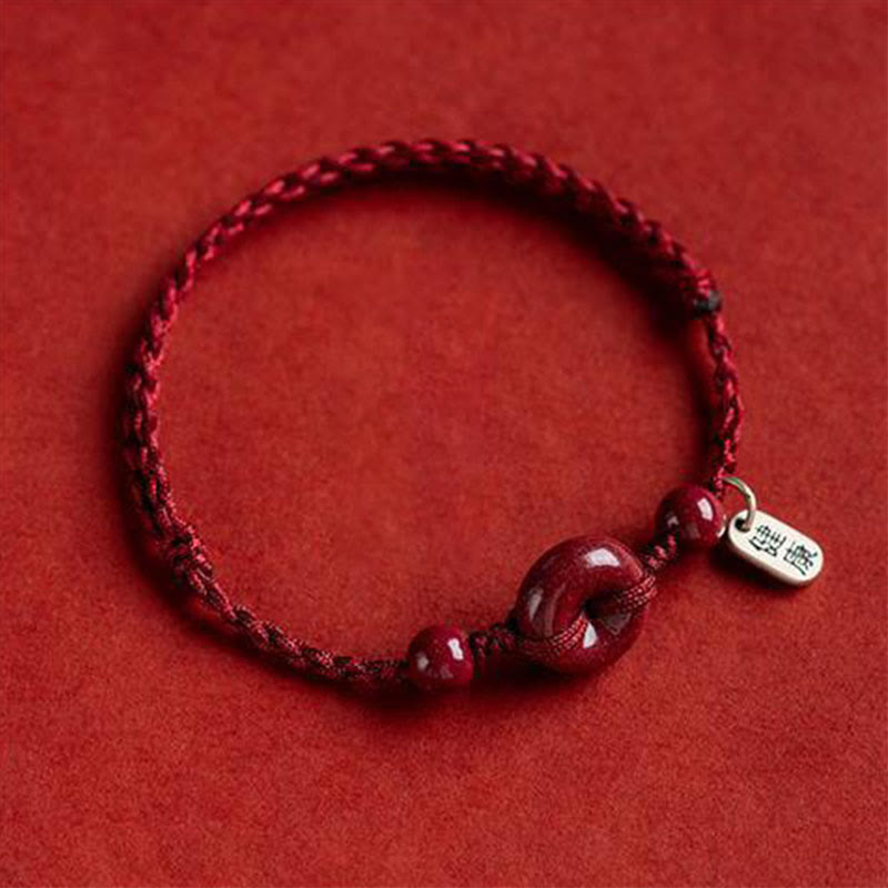 Buddha Stones ハンドメイドお守りブレスレット 辰砂入り 厄除け・健康運 レディースアクセサリー