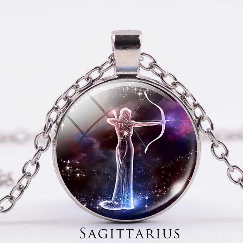 12星座の月と星空の守護の祝福ネックレスペンダント