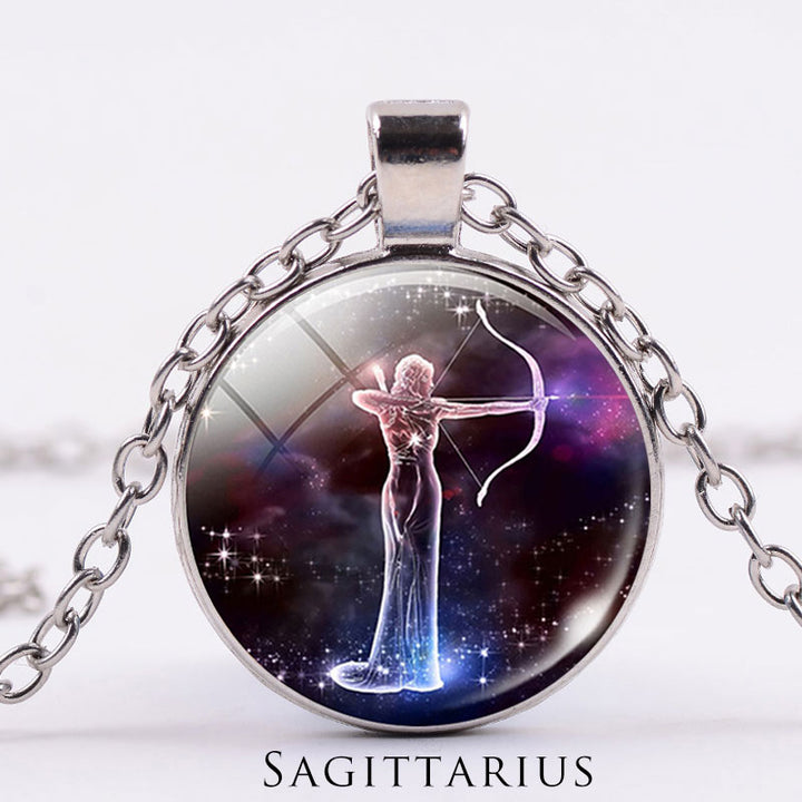 12星座の月と星空の守護の祝福ネックレスペンダント