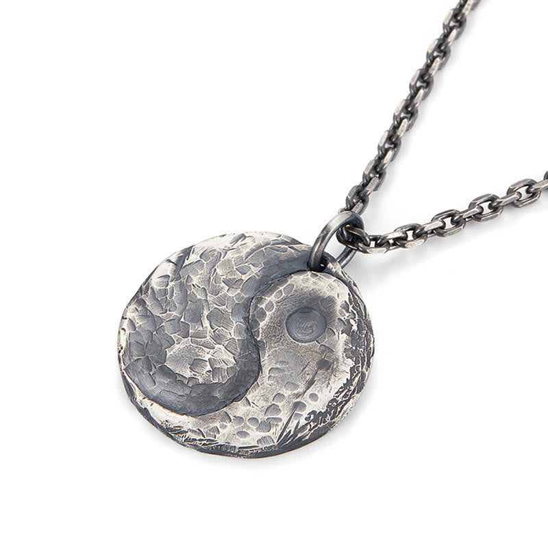 Buddha Stones990 スターリングシルバー 陰陽 ハンマーテクスチャ ハーモニーネックレスペンダント - image 7