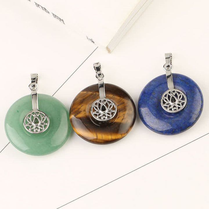 Buddha Stones各種クリスタルアメジストピンククリスタルロータスヒーリングネックレスペンダント - image 3