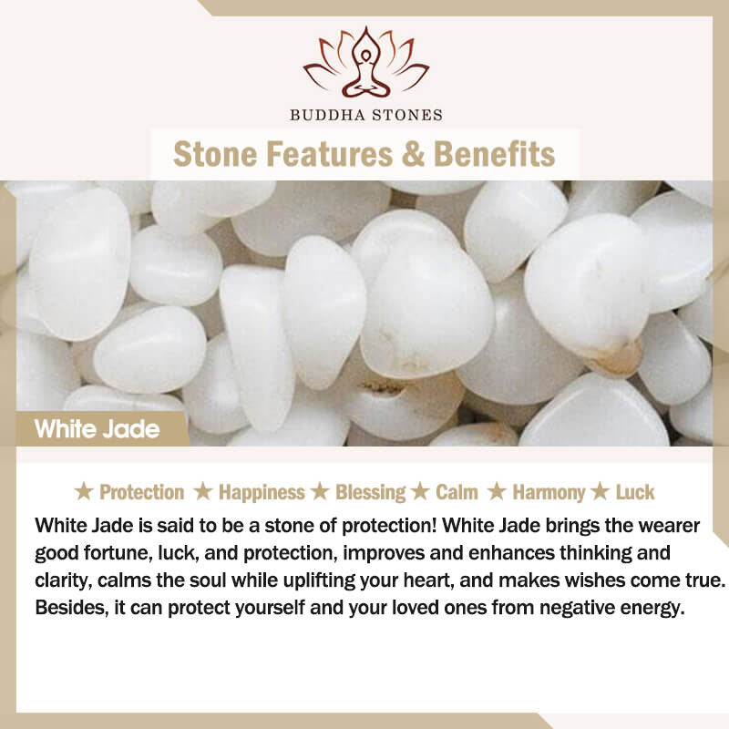 Buddha Stones風水白翡翠幸運イヤリング