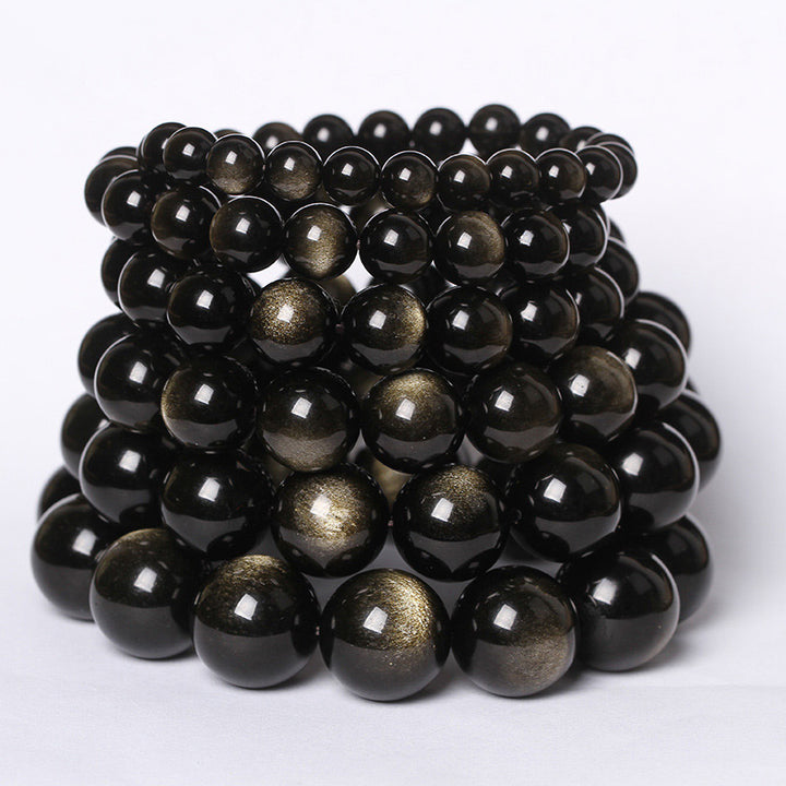 Buddha Stonesチベット黒曜石浄化ブレスレット