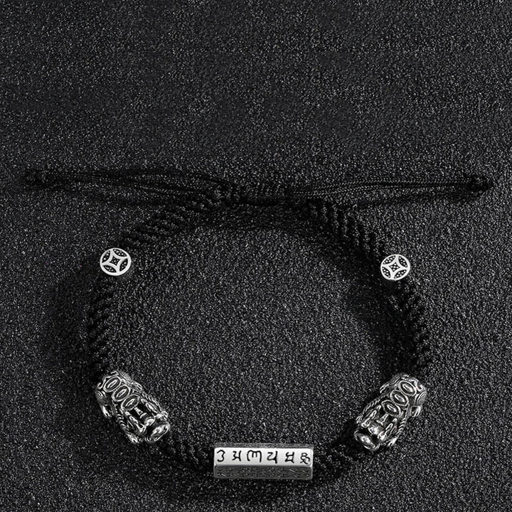 Buddha Stonesダブル貔貅 風水 銅貨オーム・マニ・パドメ・フム紐ブレスレット - image 5