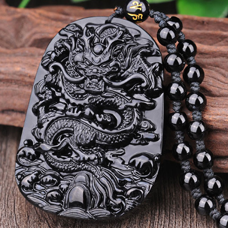 Buddha Stones黒曜石 龍成就ペンダントネックレス - image 9