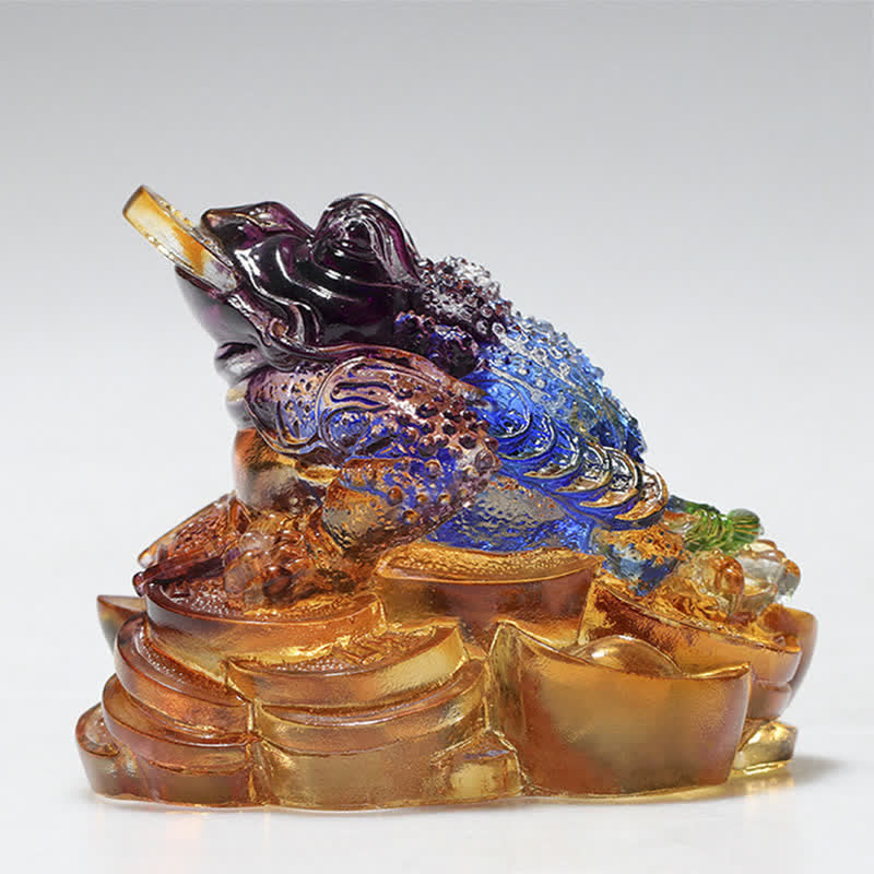 風水カエル手作りLiuliクリスタルアートピース富ホームオフィス装飾