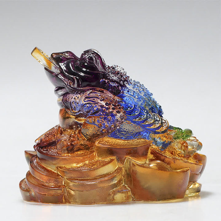 風水カエル手作りLiuliクリスタルアートピース富ホームオフィス装飾