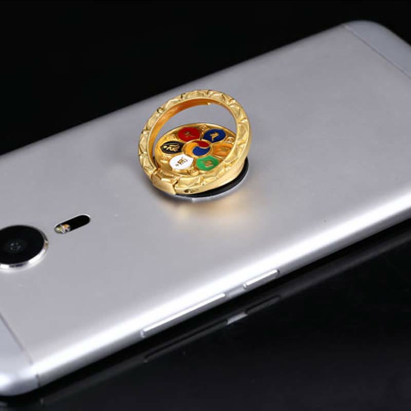 チベットのOm Mani Padme Hum平和の携帯電話リングブラケットユニバーサル電話ホルダーデコレーション