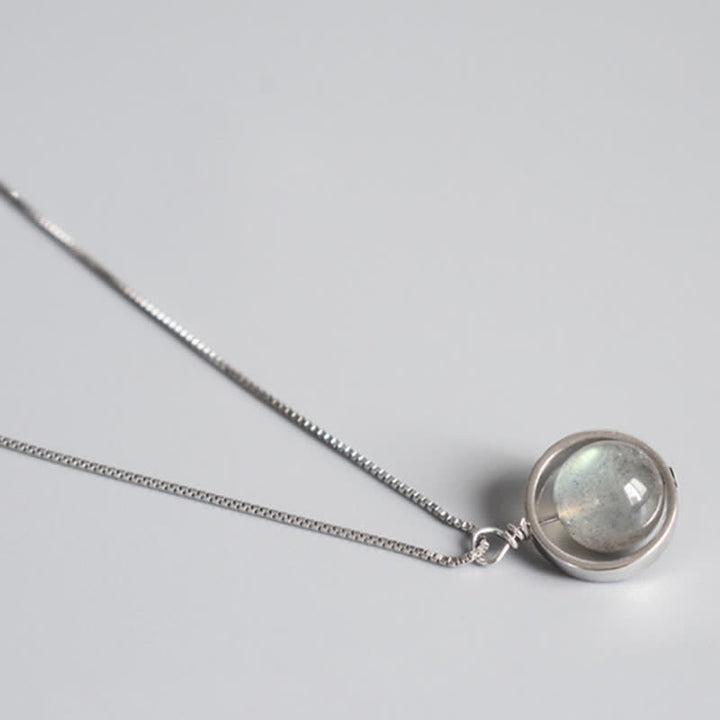 Buddha Stones 925スターリングシルバー ムーンストーン ラブプラネット 回転パターンネックレスペンダント - image 11
