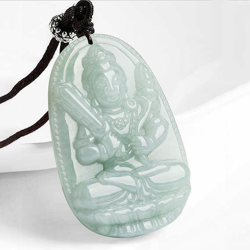 Buddha Stones十二支誕生仏翡翠 富と繁栄のネックレスペンダント - 牛/虎 - image 3
