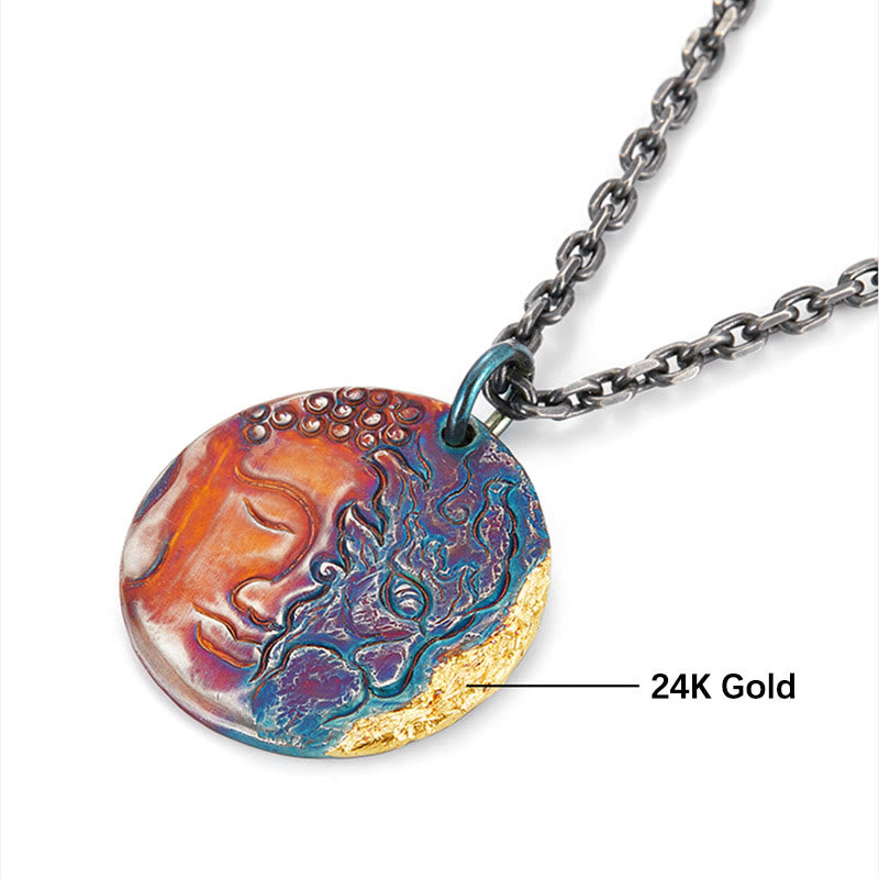 Buddha Stones999スターリングシルバー 24Kゴールド 半悪魔 半仏 慈悲のネックレスペンダント - image 9